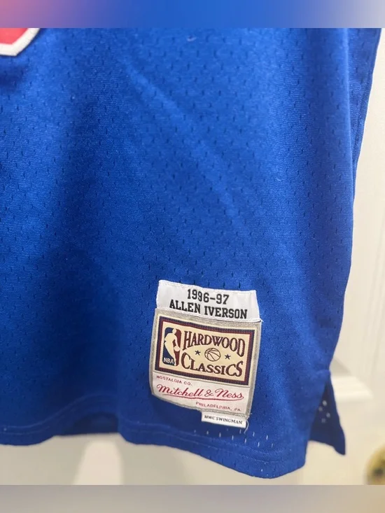 Youth L 14/16 Allen Iverson #3 Philadelphia 76ers Jersey Mitchell & Ness - Picture 4 of 11